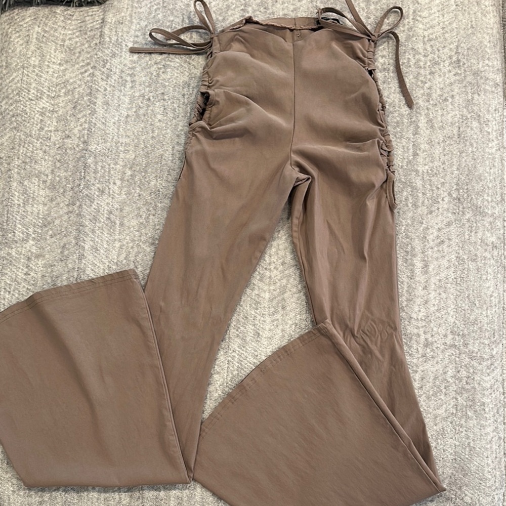 PrettyLittleThing Tan Boot Cut Pants